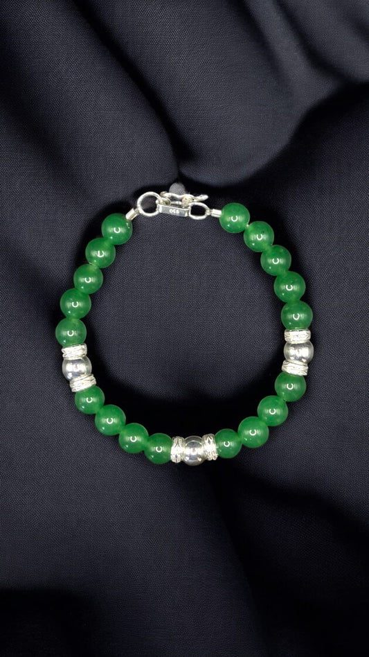 Gemstone Jade Silver 950 Bracelet