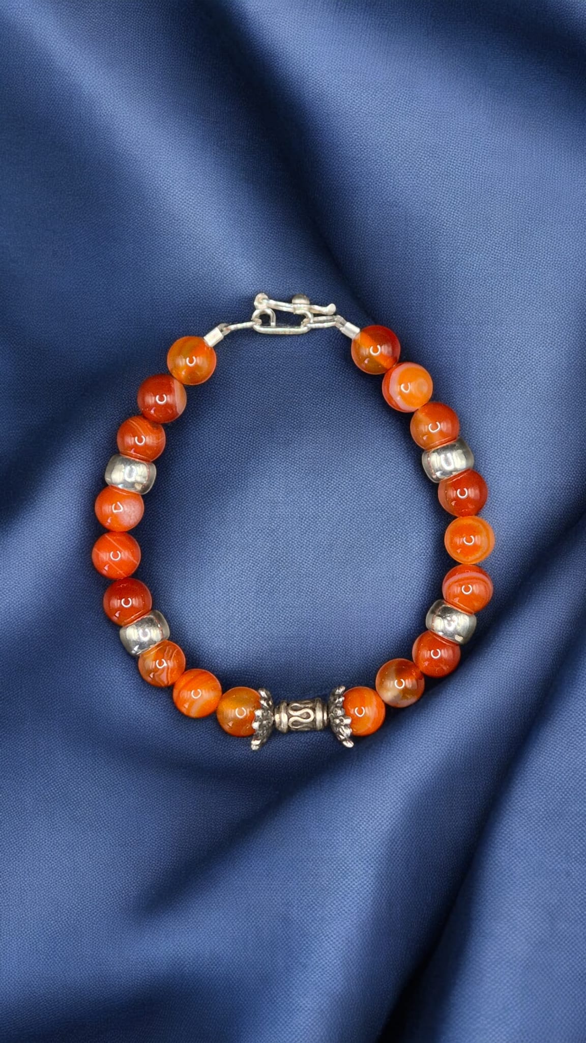 Gemstone Carnelian Silver 950 Bracelet