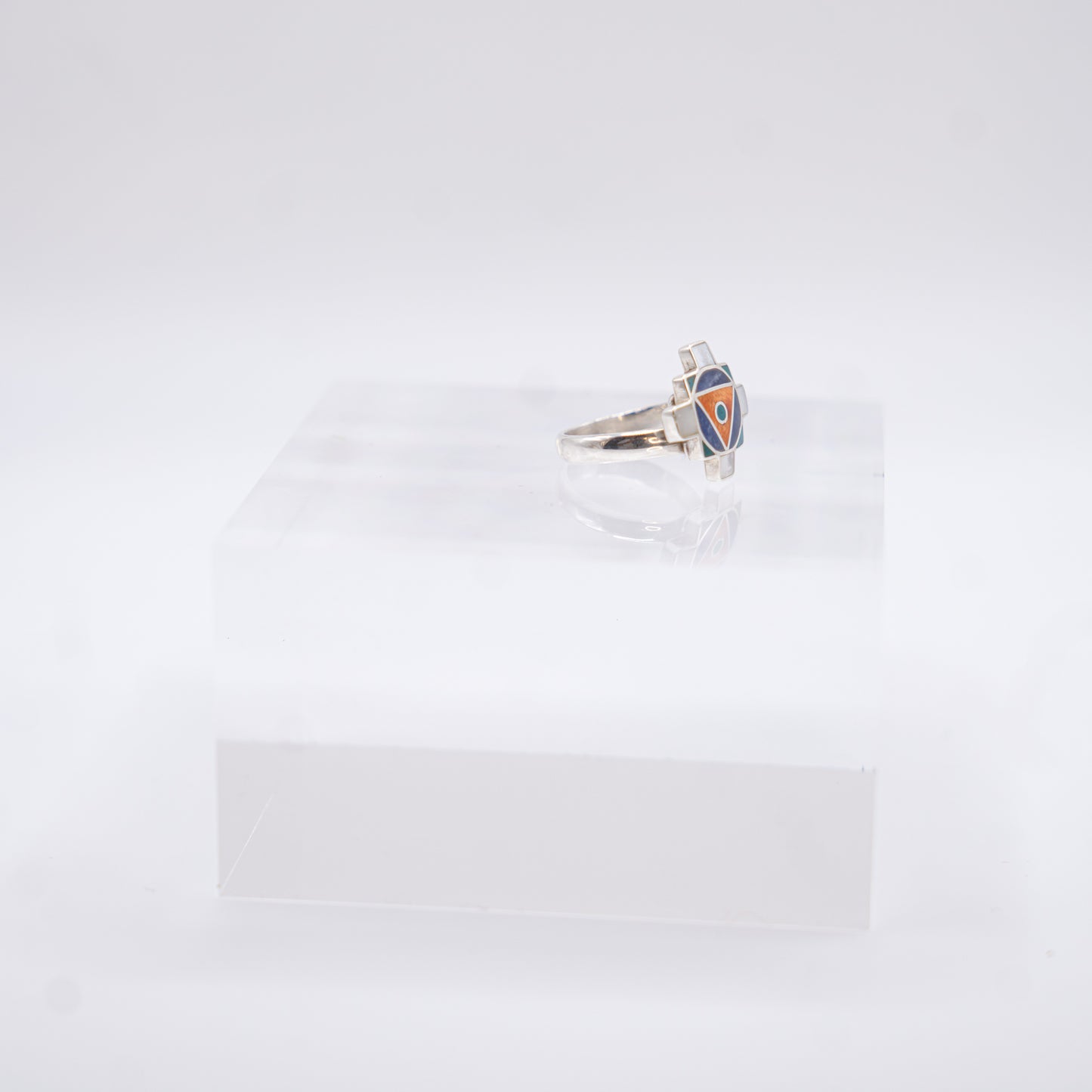 Gemstones Inlay Ring - Chakana