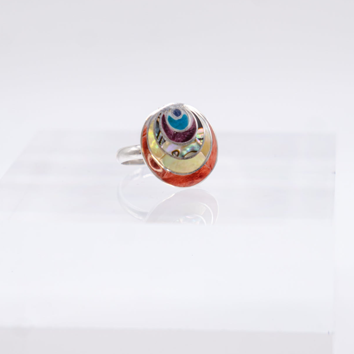 Gemstones Inlay Ring - Pachamama