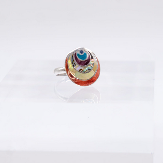 Gemstones Inlay Ring - Pachamama