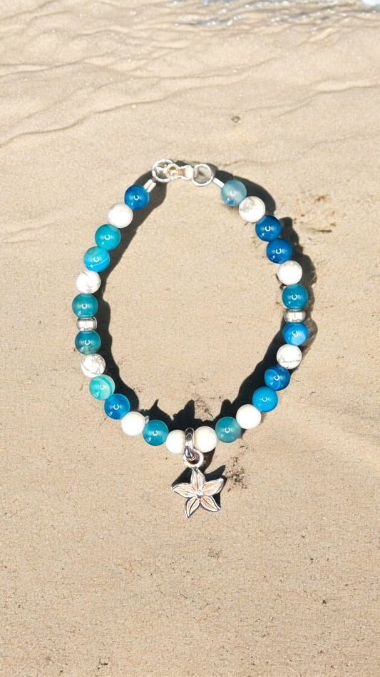 Gemstones Apatite & Howlite Silver 950 Bracelet