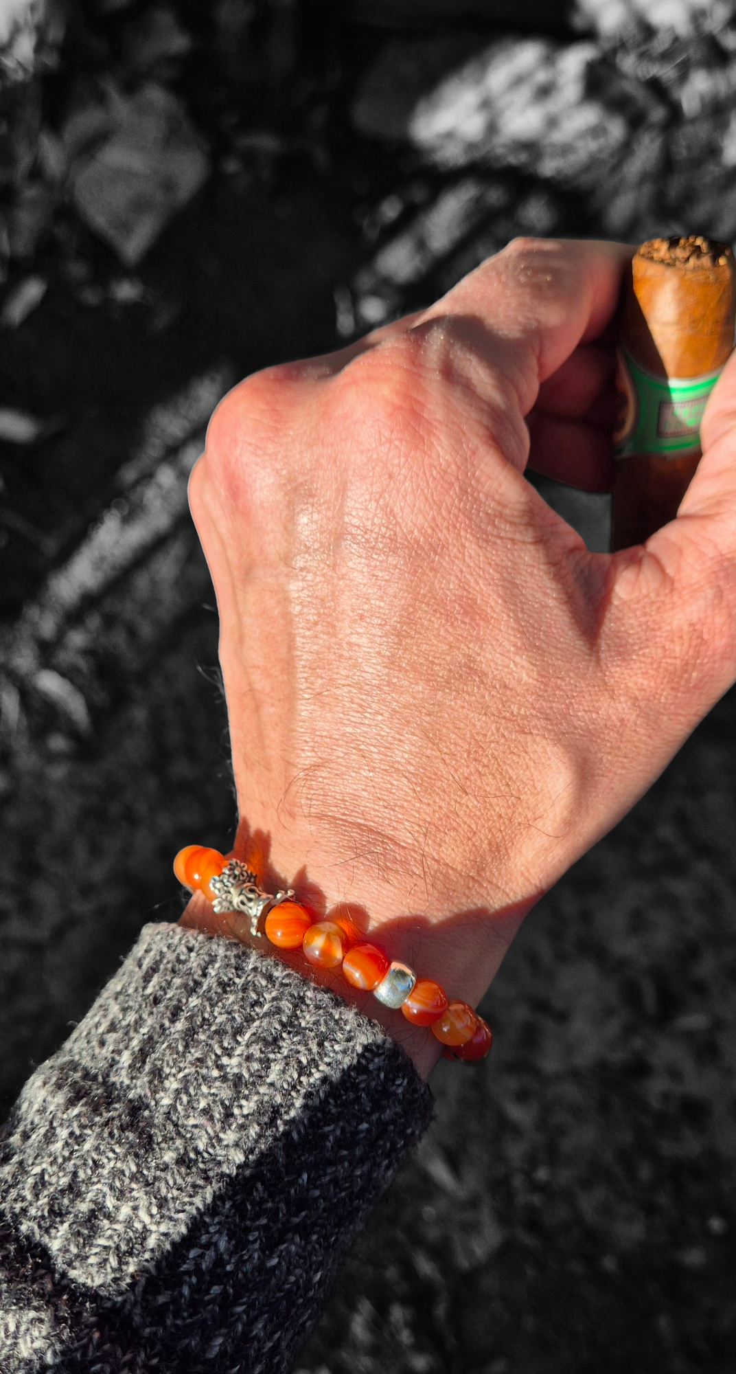 Gemstone Carnelian Silver 950 Bracelet