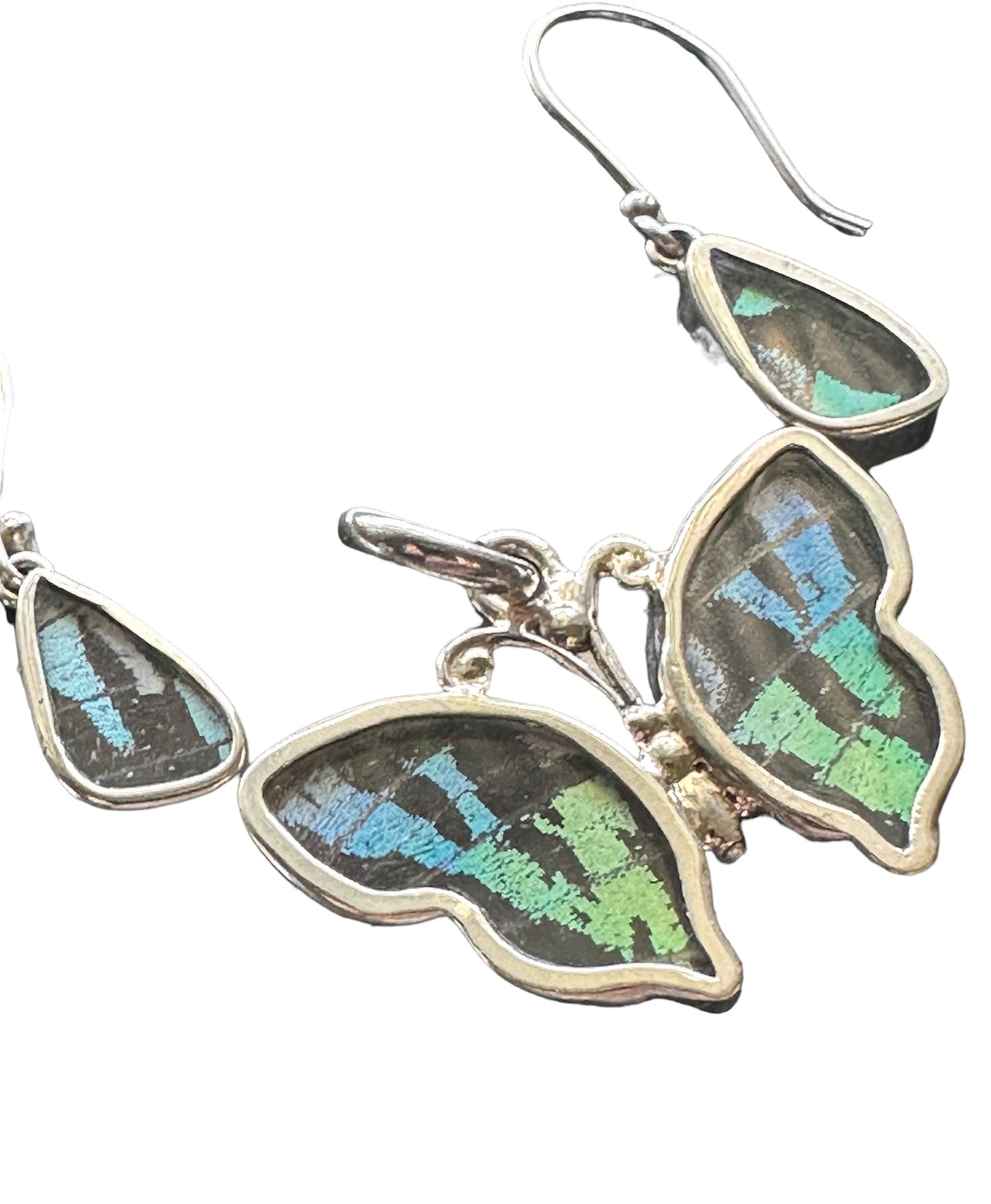 Earrings & Pendant Set - Real Butterfly Wings