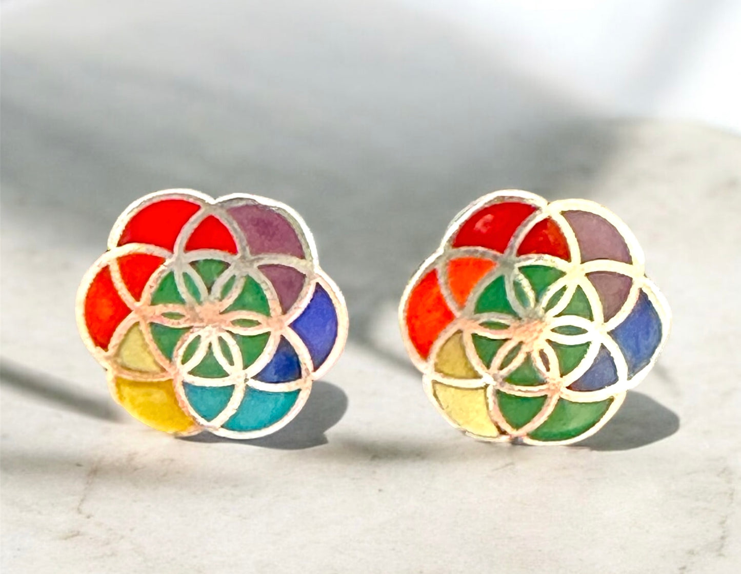 Stud Earrings - Flower of Life