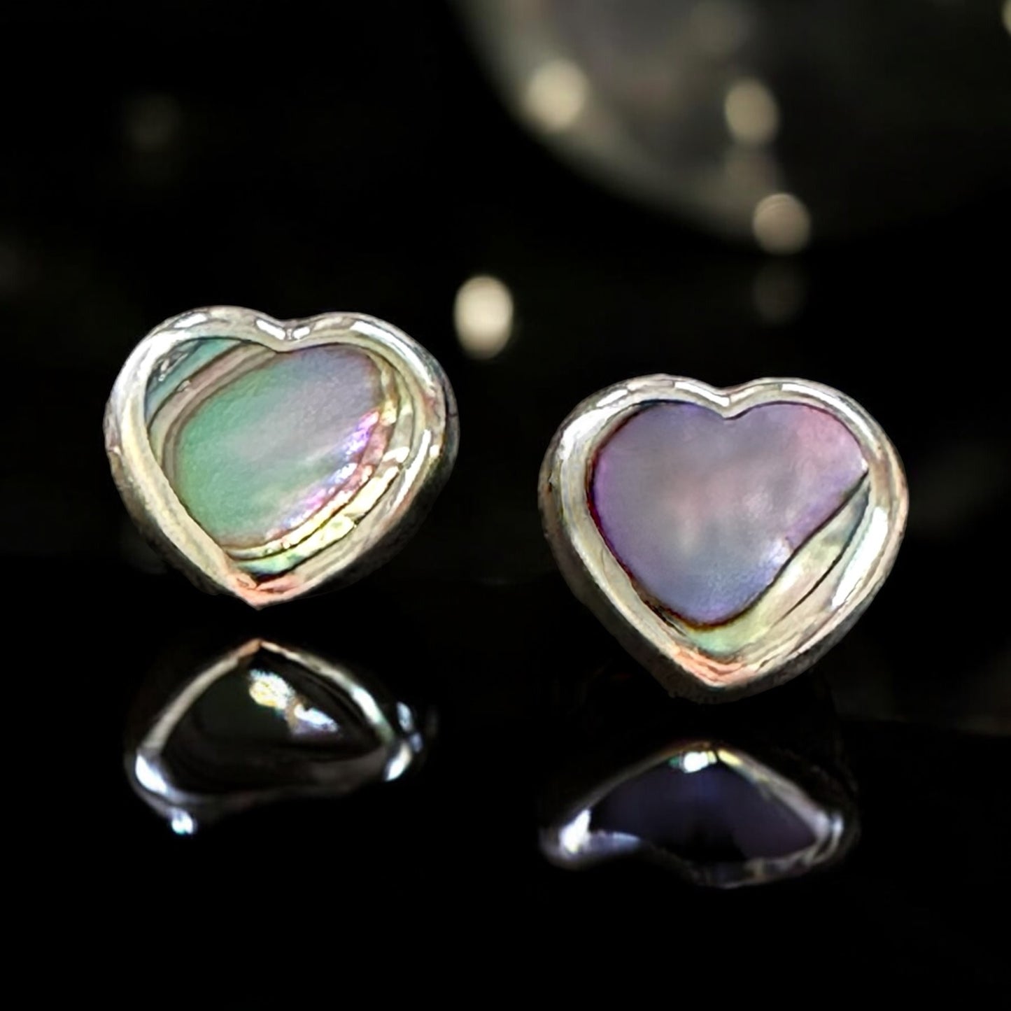 Stud Earringa- Abalone Hearts