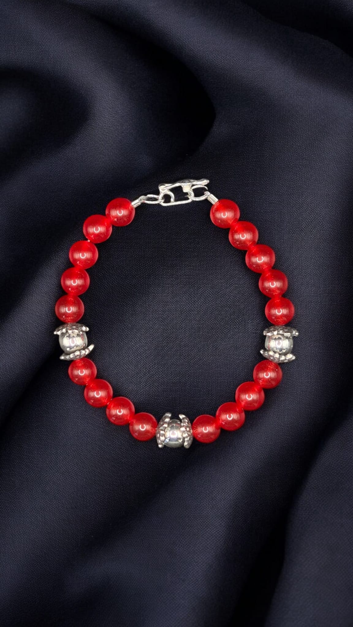 Gemstone Blood Agate Silver 950 Bracelet